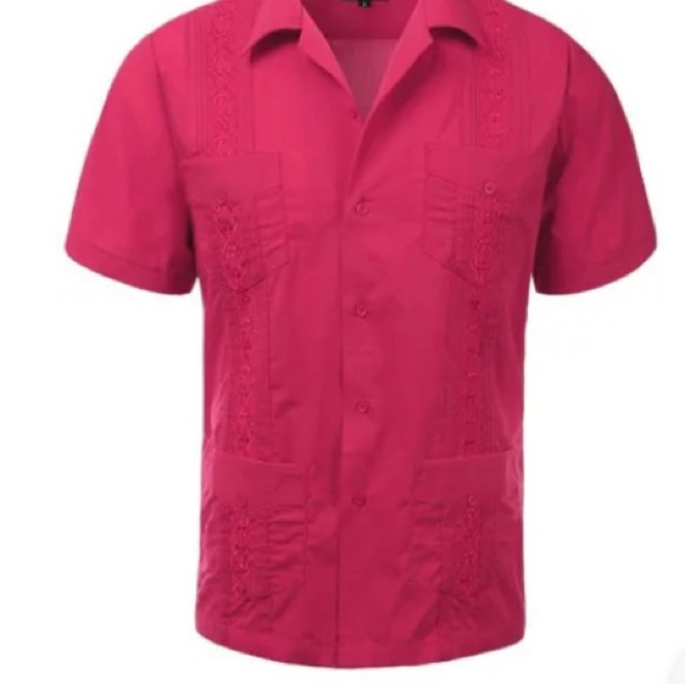 Maximos by R & B Vintage Guayabera Button Up Cuban Beach Wedding shirt size L